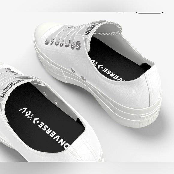 Custom Converse Wedding Chucks. Lace Ribbon Mrs Just Married women’s size 5 - Picture 5 of 7